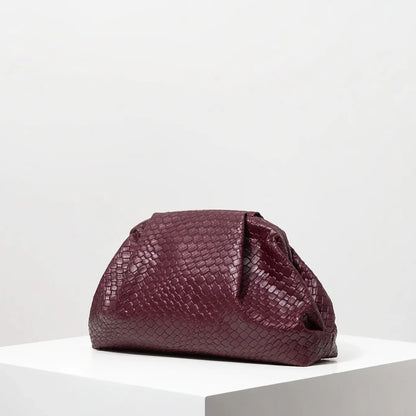 Vintage Leather Woven Clutch Bag