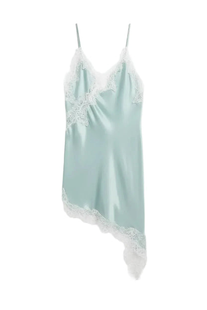 Lace Satin Slip Mini Dress – Backless Summer Party Dress