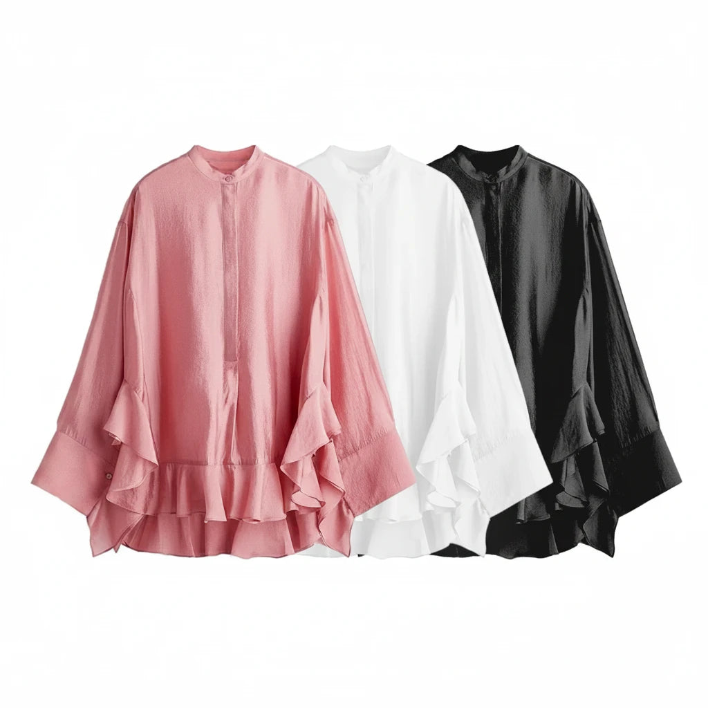 The Silk Gentle Ruffle Blouse