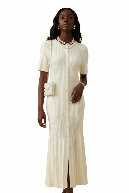 The Knit Shirt Maxi Dress