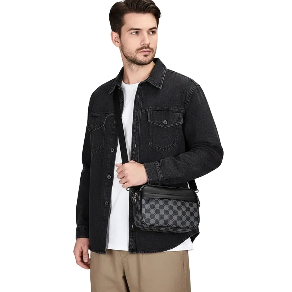 Men’s Business Crossbody Bag-Sleek Leather Satchel
