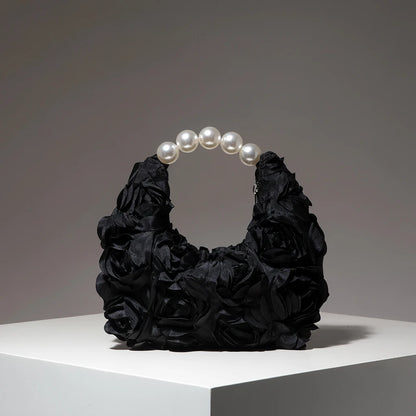Sunlux Collective Floral Pearl Half-Moon Bag