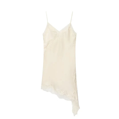 Lace Satin Slip Mini Dress – Backless Summer Party Dress
