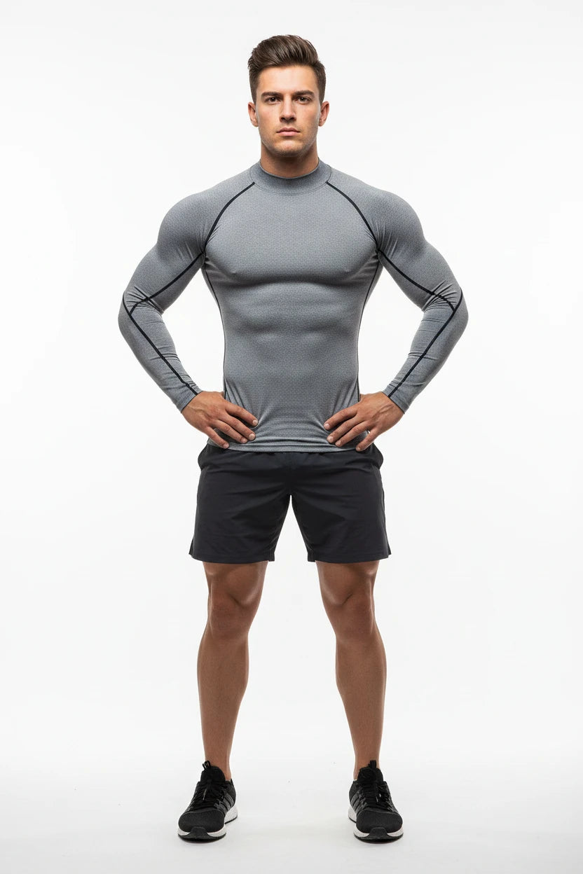 Men's Long Sleeve Compression Tee – Quick-Dry Performance Fit