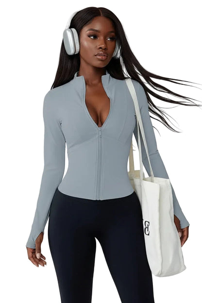 Women's Slim-Fit Zip Jacket – UV Protection & All-Season Sport