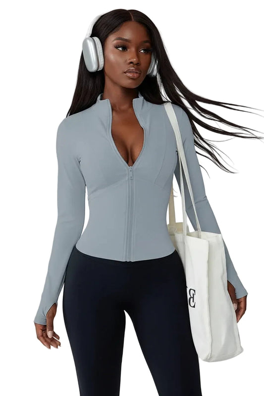 Women's Slim-Fit Zip Jacket – UV Protection & All-Season Sport