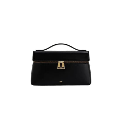 Modern Lunchbox Style PU Clutch Bag - Structured Mini Handbag